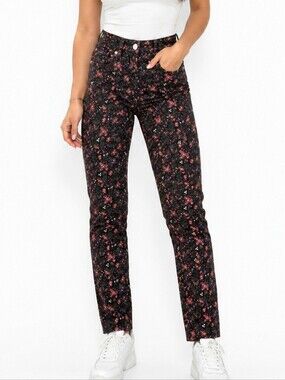 NWT Levi's 314 Shaping Straight Floral Print Jeans 28x30 Mid Rise Hypersoft